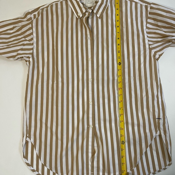 JCrew Classic-fit washed cotton poplin shirt in stripe size 6 - Picture 9 of 10